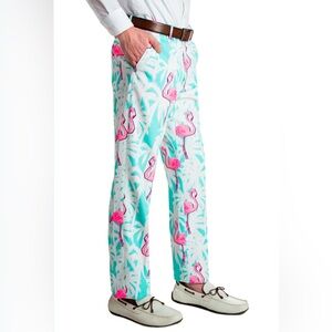 Mens Shinesty Flamingo Palm Trees Golf‎ Boho Straight Leg Chino Pants